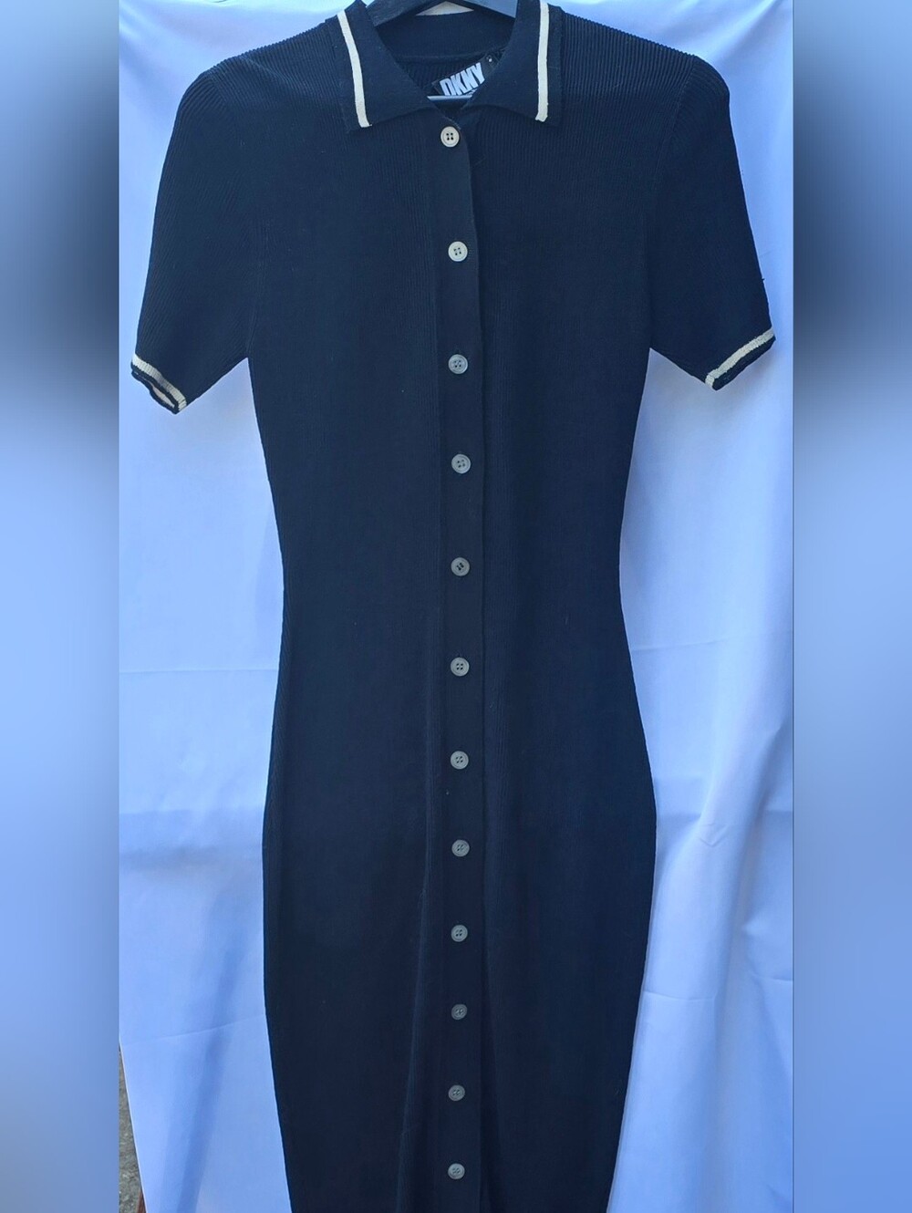 DKNY Short-Sleeve Knit Polo Dress